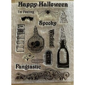 Close To My Heart CTMH Autumn My‎ Acrylix Clear Stamp Set Happy Halloween Spooky